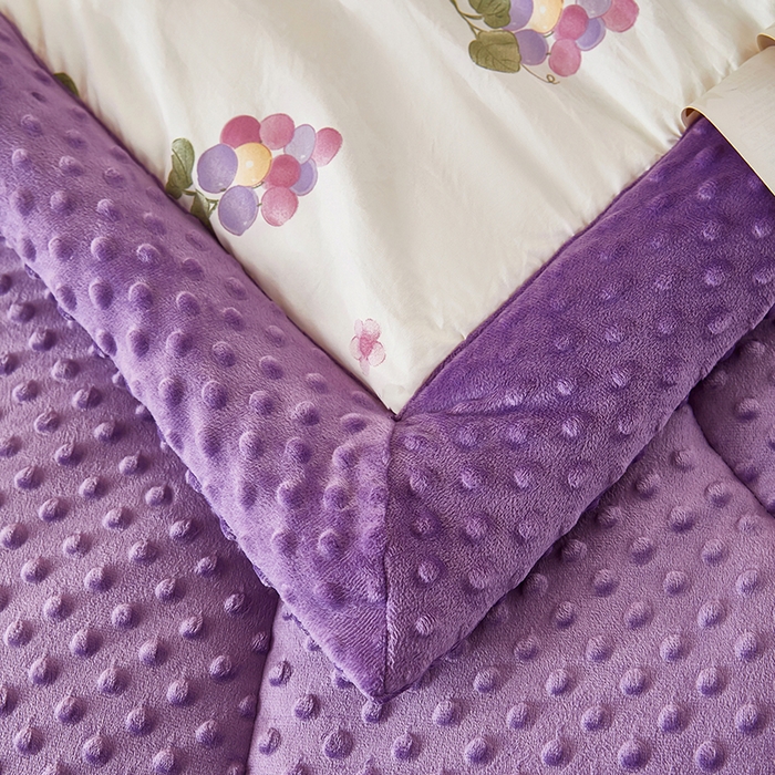 91家纺网 家纺一手货源 找家纺 蔻之羽 （全年现货）2026年新款豆豆被春秋被夏被加厚冬被空调被四季绒被子 葡萄紫