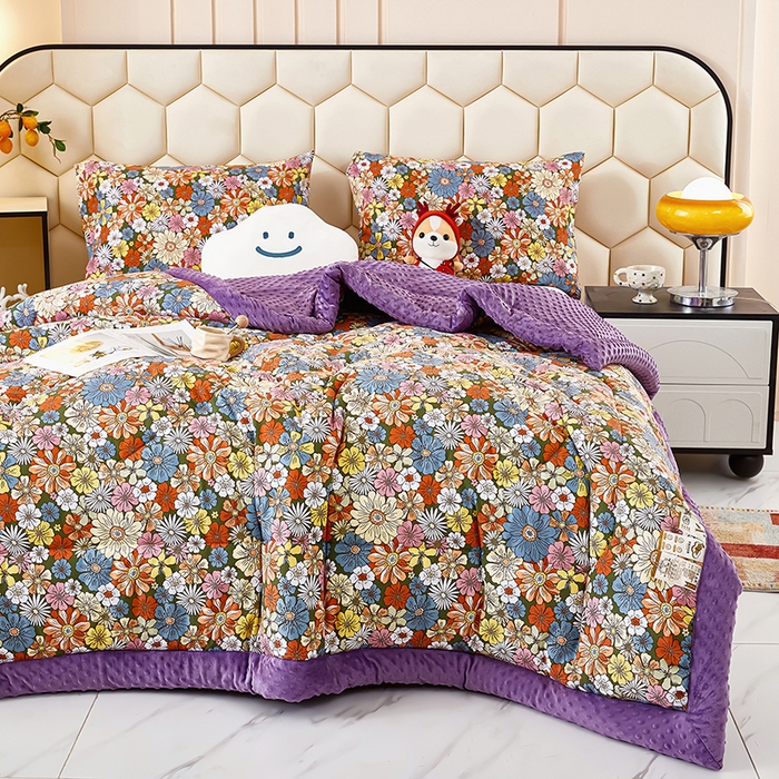 91家纺网 家纺一手货源 找家纺 蔻之羽 （全年现货）2026年新款豆豆被春秋被夏被加厚冬被空调被四季绒被子 清雅