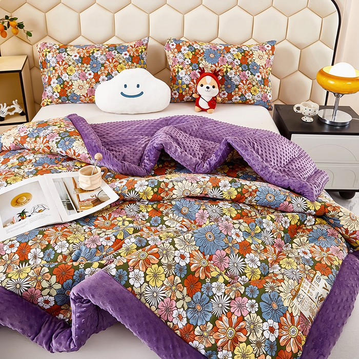 91家纺网 家纺一手货源 找家纺 蔻之羽 （全年现货）2026年新款豆豆被春秋被夏被加厚冬被空调被四季绒被子 清雅