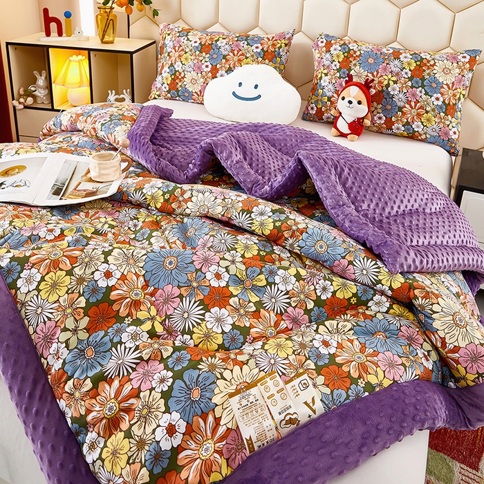 91家纺网 家纺一手货源 找家纺 蔻之羽 （全年现货）2026年新款豆豆被春秋被夏被加厚冬被空调被四季绒被子 清雅