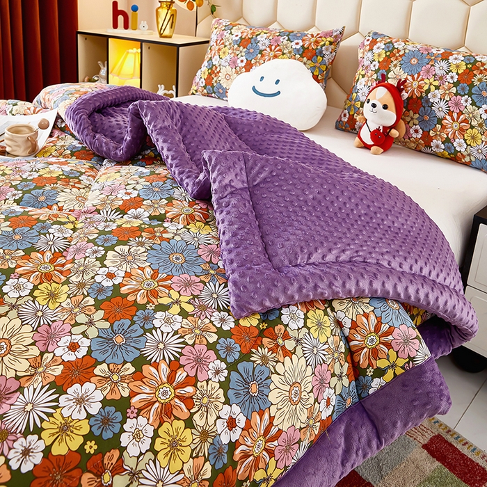 91家纺网 家纺一手货源 找家纺 蔻之羽 （全年现货）2026年新款豆豆被春秋被夏被加厚冬被空调被四季绒被子 清雅