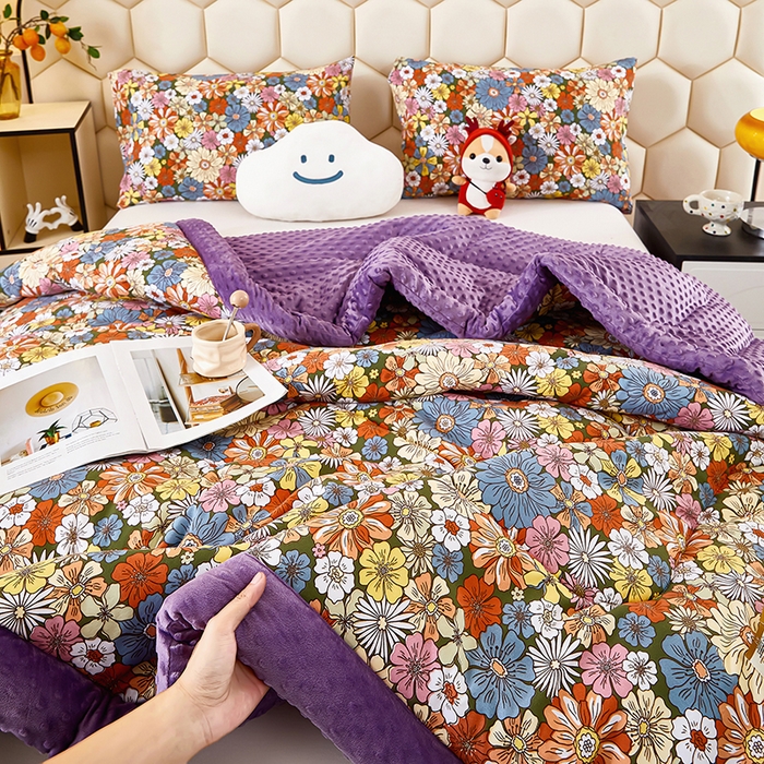 91家纺网 家纺一手货源 找家纺 蔻之羽 （全年现货）2026年新款豆豆被春秋被夏被加厚冬被空调被四季绒被子 清雅