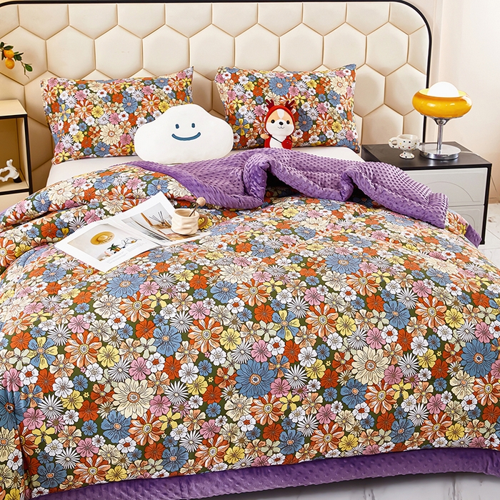 91家纺网 家纺一手货源 找家纺 蔻之羽 （全年现货）2026年新款豆豆被春秋被夏被加厚冬被空调被四季绒被子 清雅