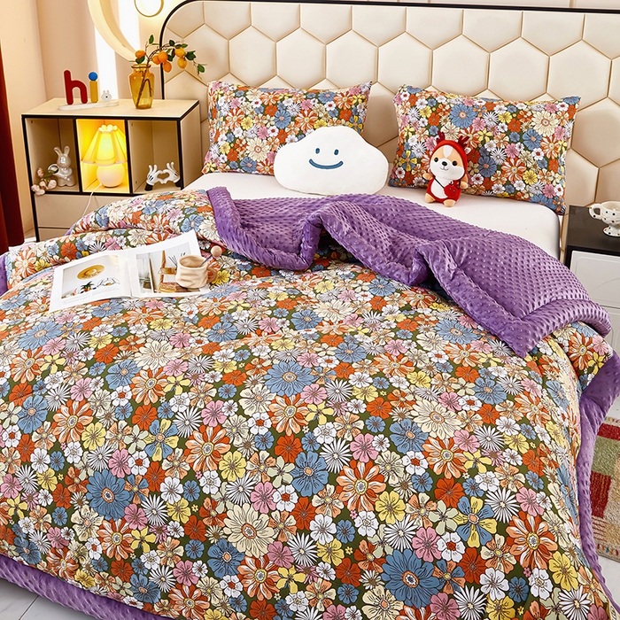 91家纺网 家纺一手货源 找家纺 蔻之羽 （全年现货）2026年新款豆豆被春秋被夏被加厚冬被空调被四季绒被子 清雅