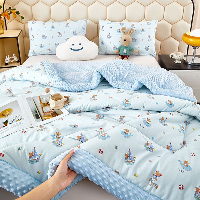 91家纺网 家纺一手货源 找家纺 蔻之羽 （全年现货）2026年新款豆豆被春秋被夏被加厚冬被空调被四季绒被子 航海日记