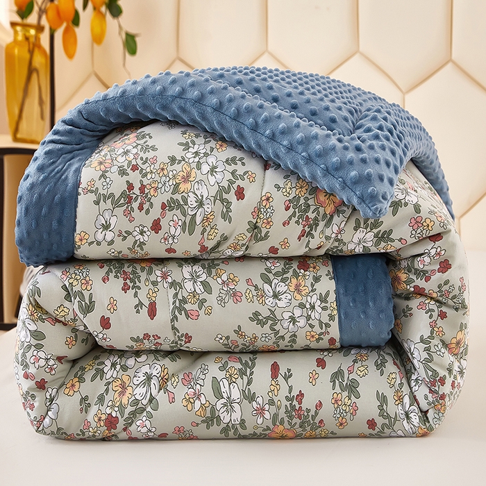 91家纺网 家纺一手货源 找家纺 蔻之羽 （全年现货）2026年新款豆豆被春秋被夏被加厚冬被空调被四季绒被子 叶音