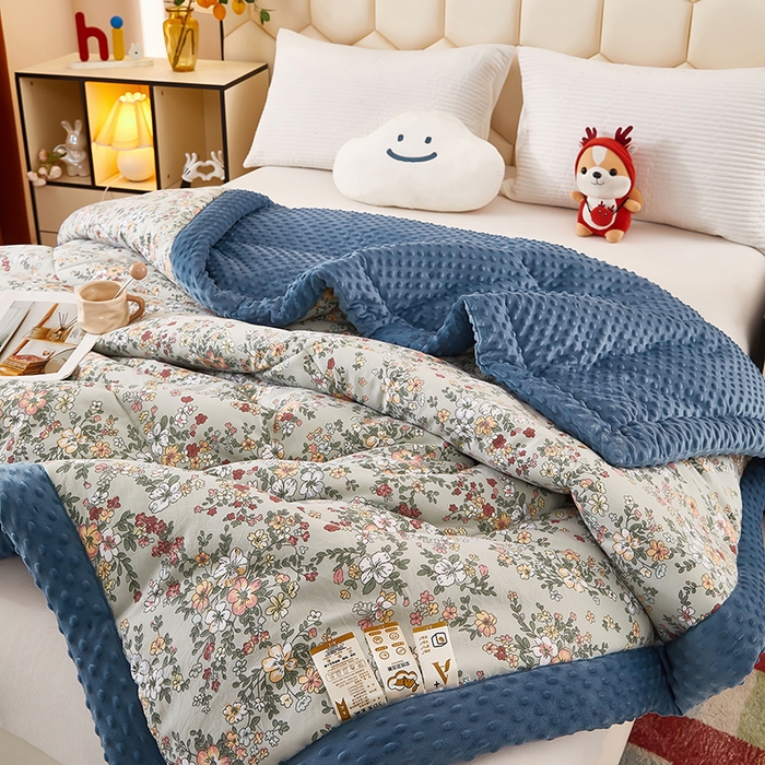 91家纺网 家纺一手货源 找家纺 蔻之羽 （全年现货）2026年新款豆豆被春秋被夏被加厚冬被空调被四季绒被子 叶音