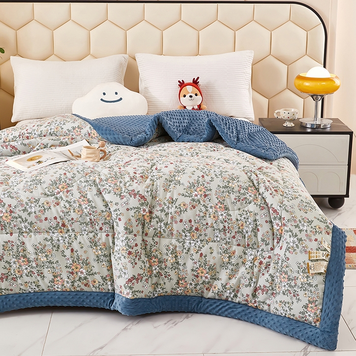 91家纺网 家纺一手货源 找家纺 蔻之羽 （全年现货）2026年新款豆豆被春秋被夏被加厚冬被空调被四季绒被子 叶音