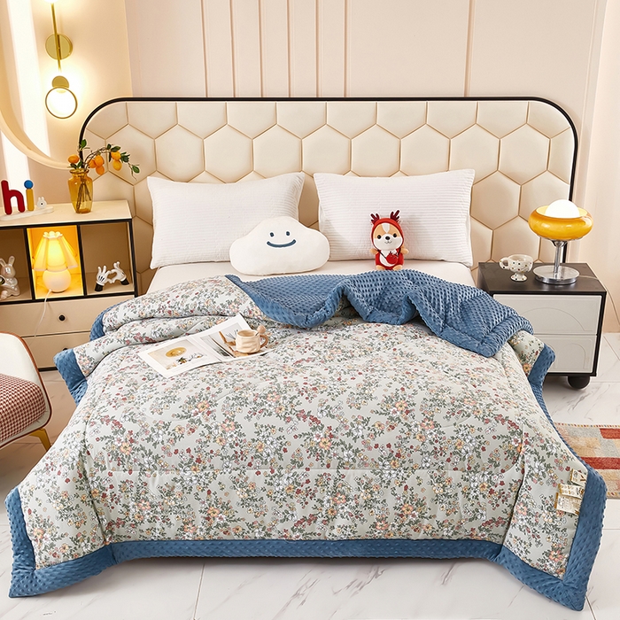 91家纺网 家纺一手货源 找家纺 蔻之羽 （全年现货）2026年新款豆豆被春秋被夏被加厚冬被空调被四季绒被子 叶音