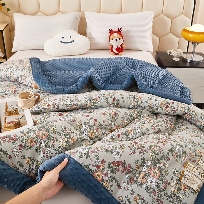 91家纺网 家纺一手货源 找家纺 蔻之羽 （全年现货）2026年新款豆豆被春秋被夏被加厚冬被空调被四季绒被子 叶音
