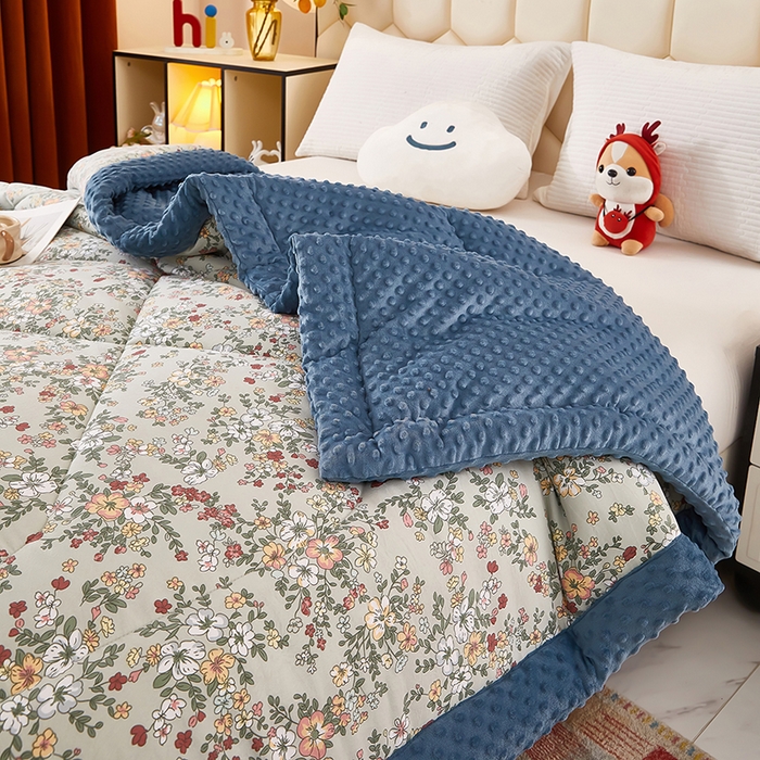 91家纺网 家纺一手货源 找家纺 蔻之羽 （全年现货）2026年新款豆豆被春秋被夏被加厚冬被空调被四季绒被子 叶音