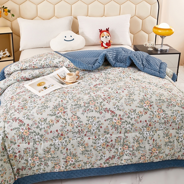 91家纺网 家纺一手货源 找家纺 蔻之羽 （全年现货）2026年新款豆豆被春秋被夏被加厚冬被空调被四季绒被子 叶音