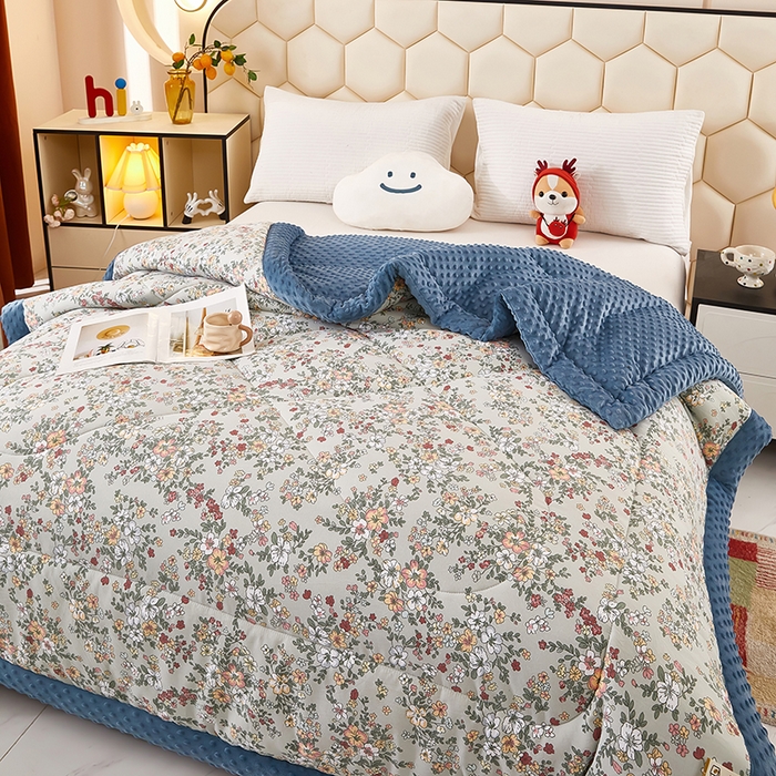 91家纺网 家纺一手货源 找家纺 蔻之羽 （全年现货）2026年新款豆豆被春秋被夏被加厚冬被空调被四季绒被子 叶音