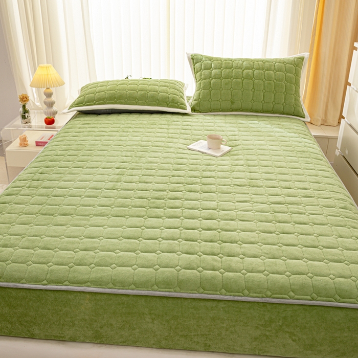 91家纺网 家纺一手货源 找家纺 （总）女子家纺 2025新款加厚牛奶绒学生宿舍夹棉床笠