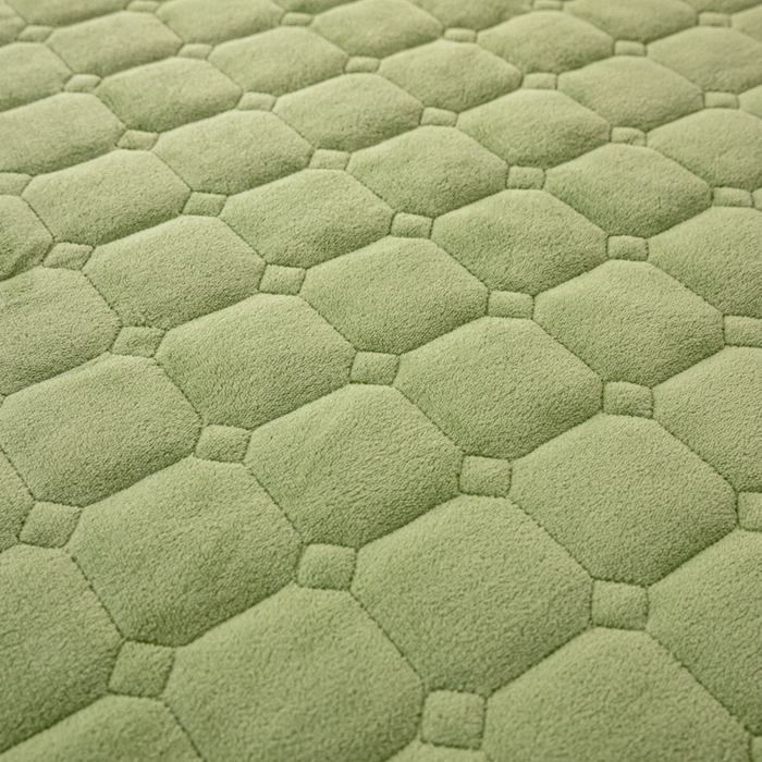 91家纺网 家纺一手货源 找家纺 女子家纺 2025新款加厚牛奶绒学生宿舍夹棉床笠 豆绿