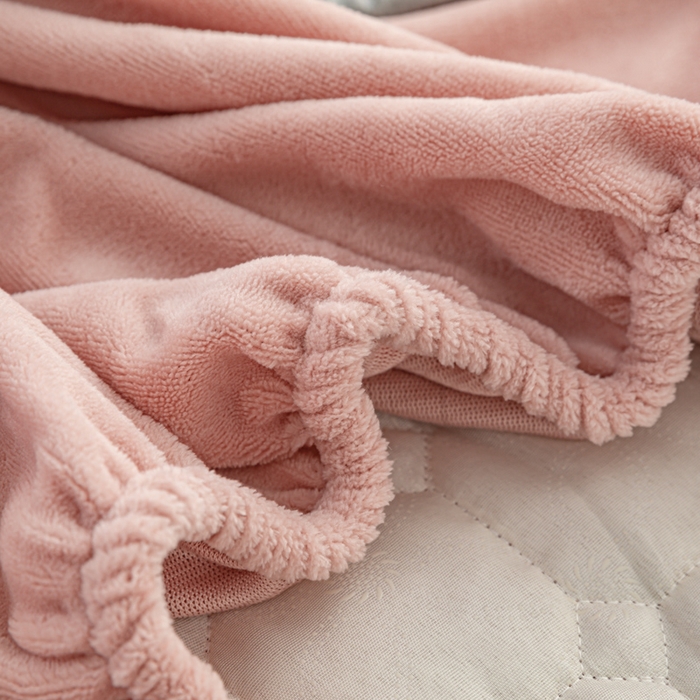 91家纺网 家纺一手货源 找家纺 女子家纺 2025新款加厚牛奶绒学生宿舍夹棉床笠 豆沙