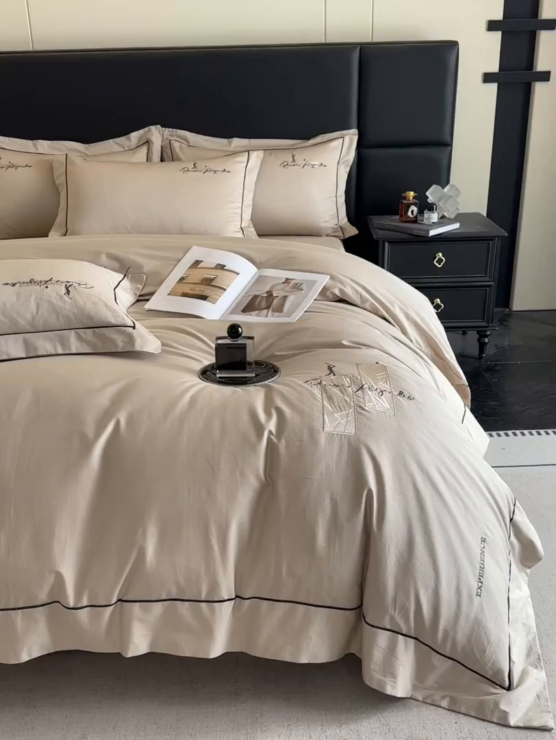 91家纺网 家纺一手货源 找家纺 （总）新方向 2026新款刺绣全棉100s贡缎长绒棉四件套-哈德森