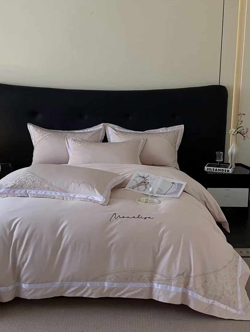 91家纺网 家纺一手货源 找家纺 （总）新方向 2025新款刺绣全棉100s贡缎长绒棉四件套-威尔