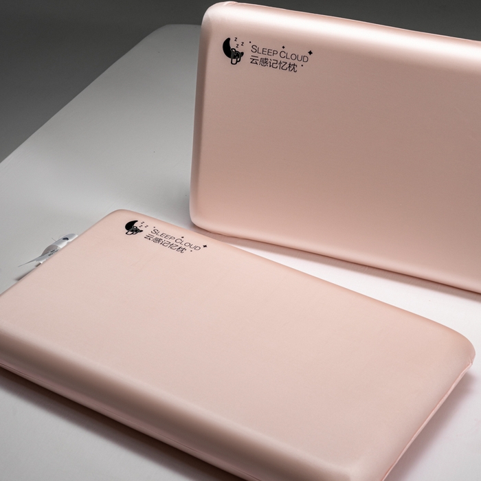 91家纺网 家纺一手货源 找家纺 昕科 2025新款云感好睡记忆棉-油光布记忆棉枕芯慢回弹记忆棉枕头 云感好睡记忆棉枕-油光粉