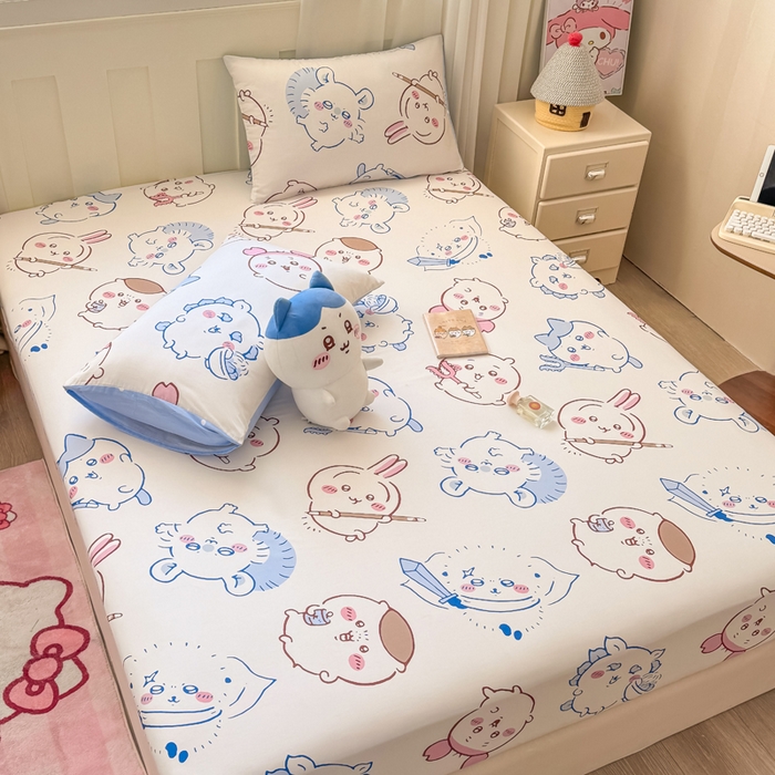 91家纺网 家纺一手货源 找家纺 博雅 2025新款全棉吉伊咔哇单床笠 白色吉伊卡哇