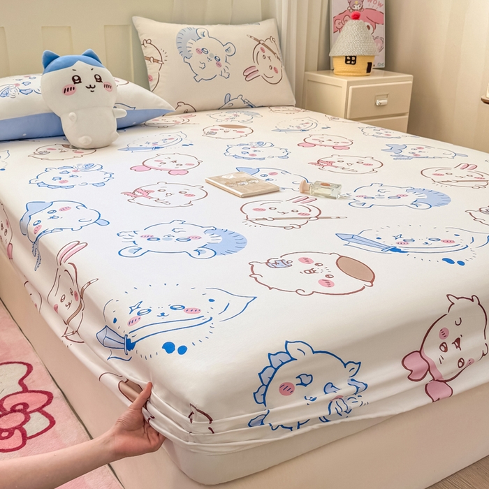 91家纺网 家纺一手货源 找家纺 博雅 2025新款全棉吉伊咔哇单床笠 白色吉伊卡哇