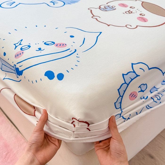 91家纺网 家纺一手货源 找家纺 博雅 2025新款全棉吉伊咔哇单床笠 白色吉伊卡哇