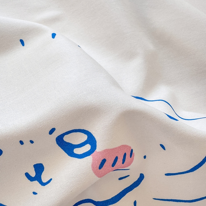 91家纺网 家纺一手货源 找家纺 博雅 2025新款全棉吉伊咔哇单床笠 白色吉伊卡哇