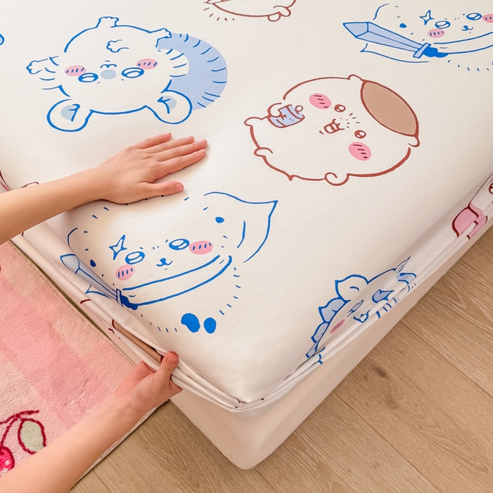 91家纺网 家纺一手货源 找家纺 博雅 2025新款全棉吉伊咔哇单床笠 白色吉伊卡哇