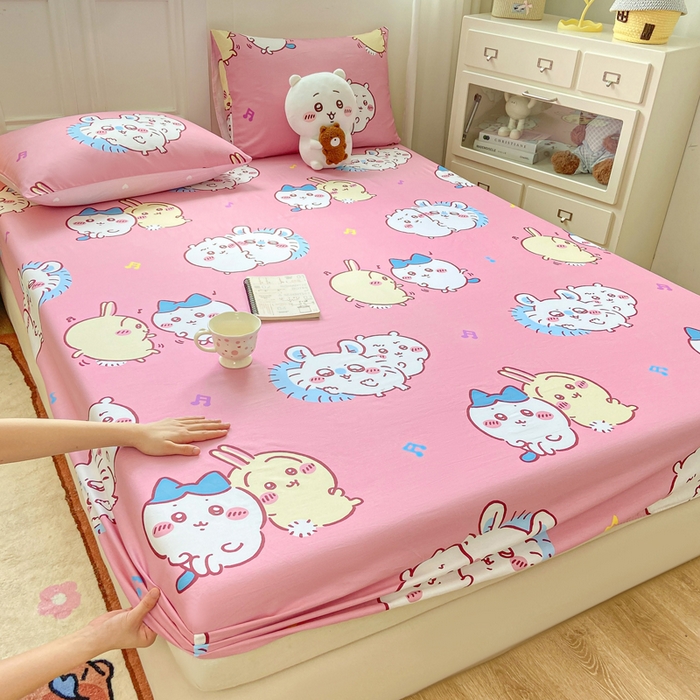 博雅 2025新款全棉吉伊咔哇单床笠 粉色吉伊卡哇