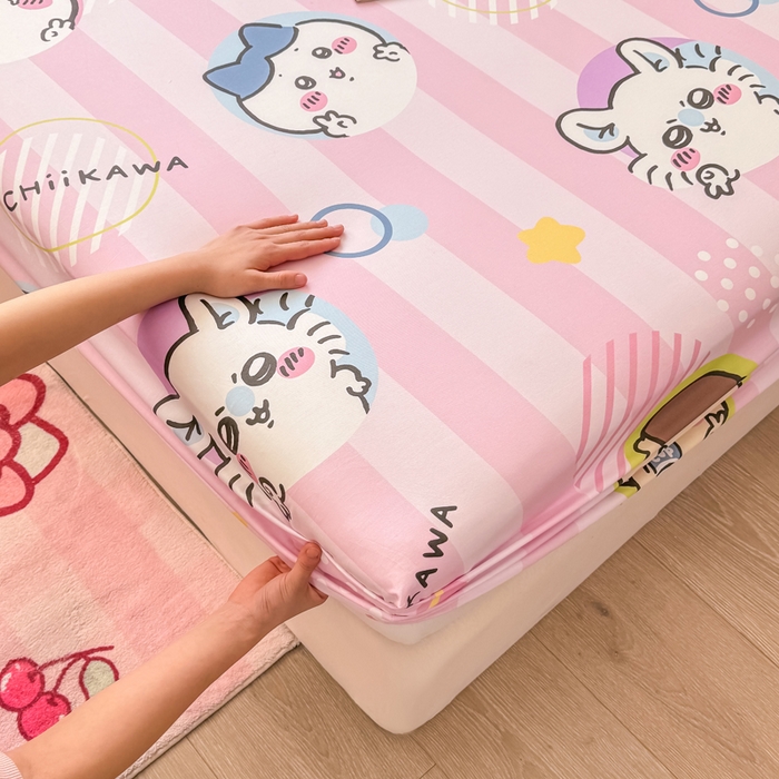 91家纺网 家纺一手货源 找家纺 博雅 2025新款全棉吉伊咔哇单床笠 家族吉伊卡哇