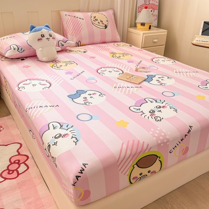 91家纺网 家纺一手货源 找家纺 博雅 2025新款全棉吉伊咔哇单床笠 家族吉伊卡哇