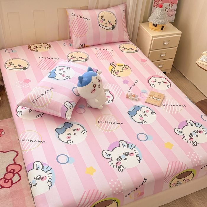 91家纺网 家纺一手货源 找家纺 博雅 2025新款全棉吉伊咔哇单床笠 家族吉伊卡哇