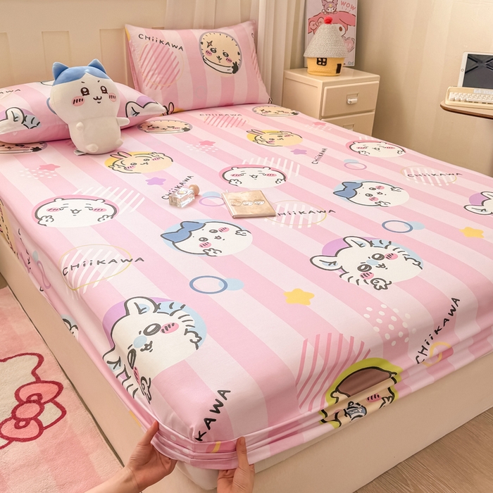 91家纺网 家纺一手货源 找家纺 博雅 2025新款全棉吉伊咔哇单床笠 家族吉伊卡哇