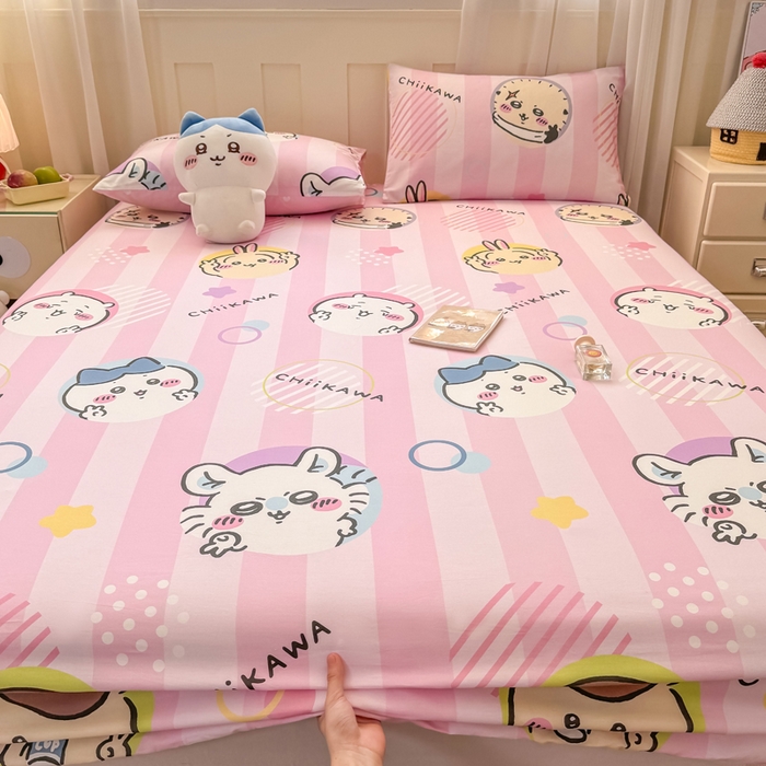 91家纺网 家纺一手货源 找家纺 博雅 2025新款全棉吉伊咔哇单床笠 家族吉伊卡哇