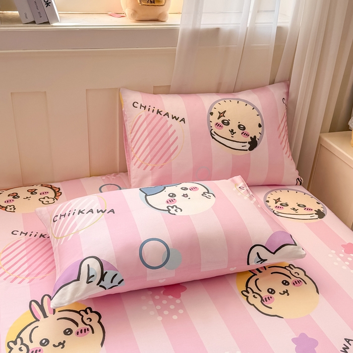 91家纺网 家纺一手货源 找家纺 博雅 2025新款全棉吉伊咔哇单床笠 家族吉伊卡哇