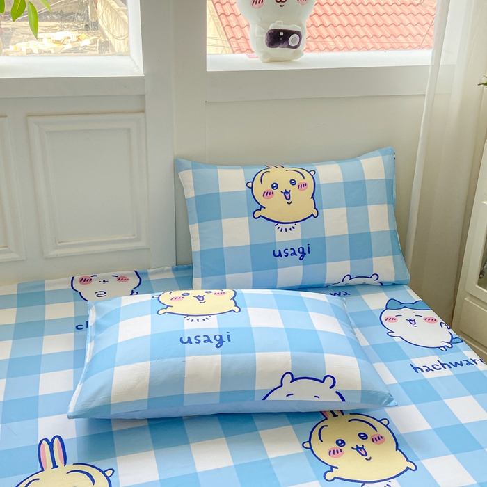 91家纺网 家纺一手货源 找家纺 博雅 2025新款全棉吉伊咔哇单床笠 蓝格吉伊卡哇