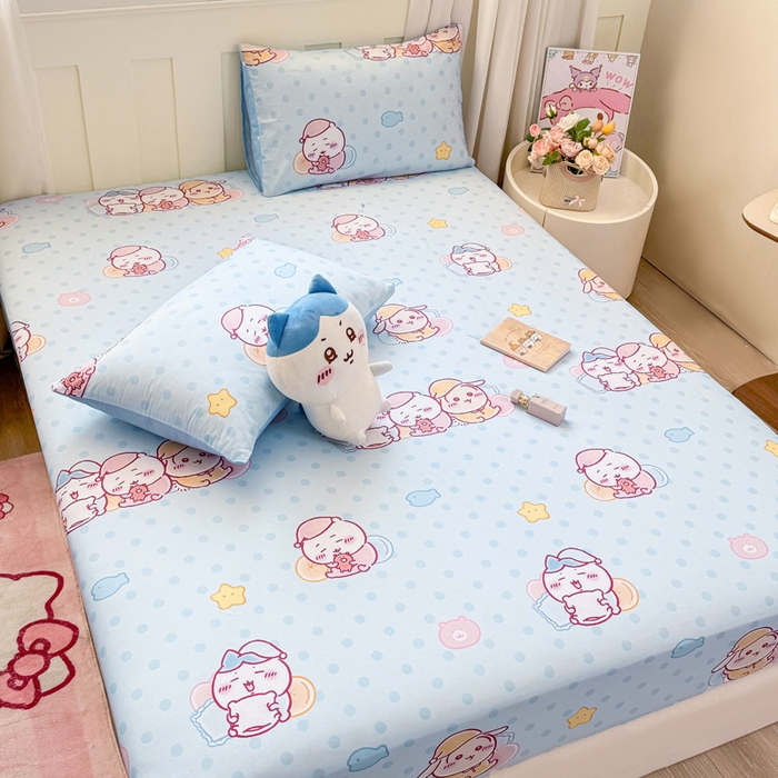 91家纺网 家纺一手货源 找家纺 博雅 2025新款全棉吉伊咔哇单床笠 星梦吉伊卡哇