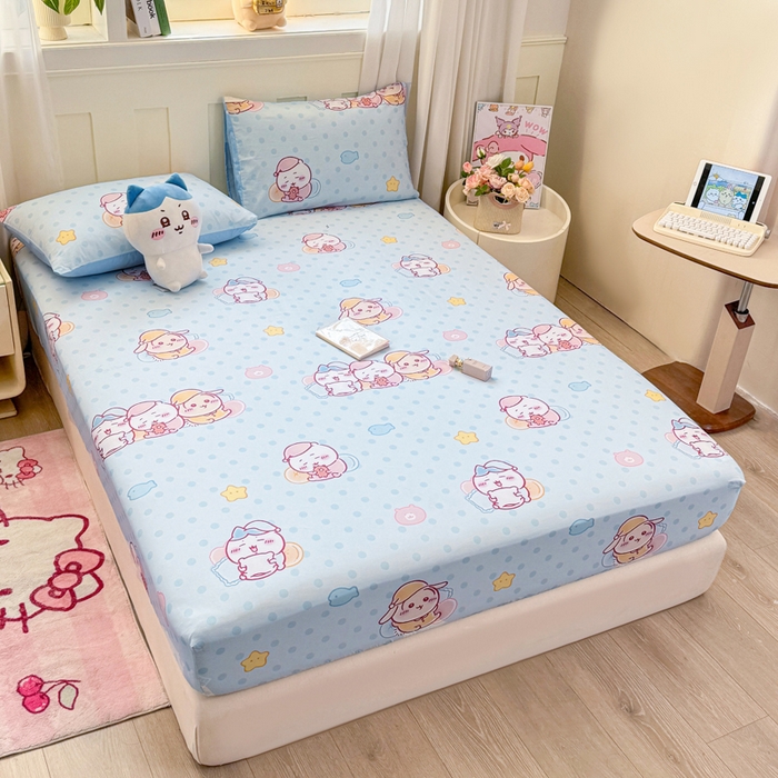 91家纺网 家纺一手货源 找家纺 博雅 2025新款全棉吉伊咔哇单床笠 星梦吉伊卡哇