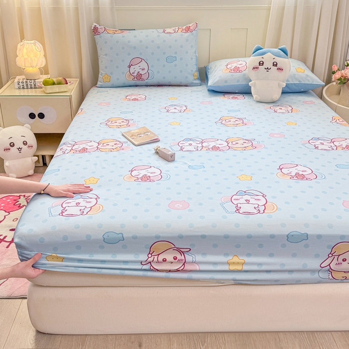 91家纺网 家纺一手货源 找家纺 博雅 2025新款全棉吉伊咔哇单床笠 星梦吉伊卡哇