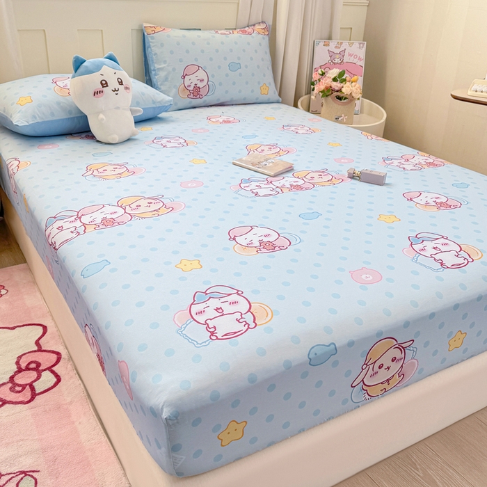 91家纺网 家纺一手货源 找家纺 博雅 2025新款全棉吉伊咔哇单床笠 星梦吉伊卡哇