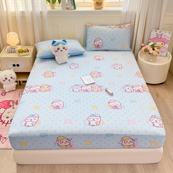 91家纺网 家纺一手货源 找家纺 博雅 2025新款全棉吉伊咔哇单床笠 星梦吉伊卡哇