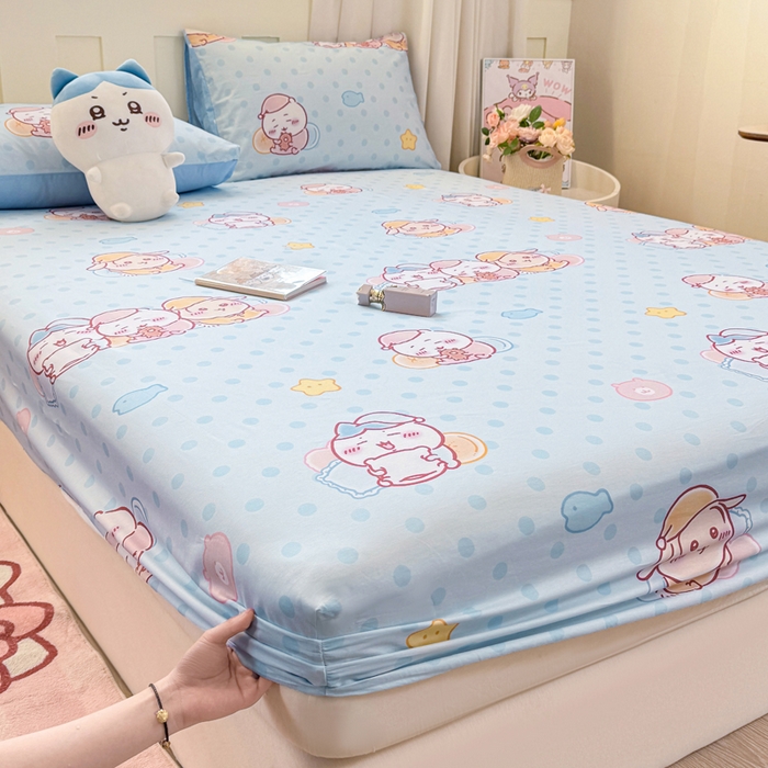 91家纺网 家纺一手货源 找家纺 博雅 2025新款全棉吉伊咔哇单床笠 星梦吉伊卡哇