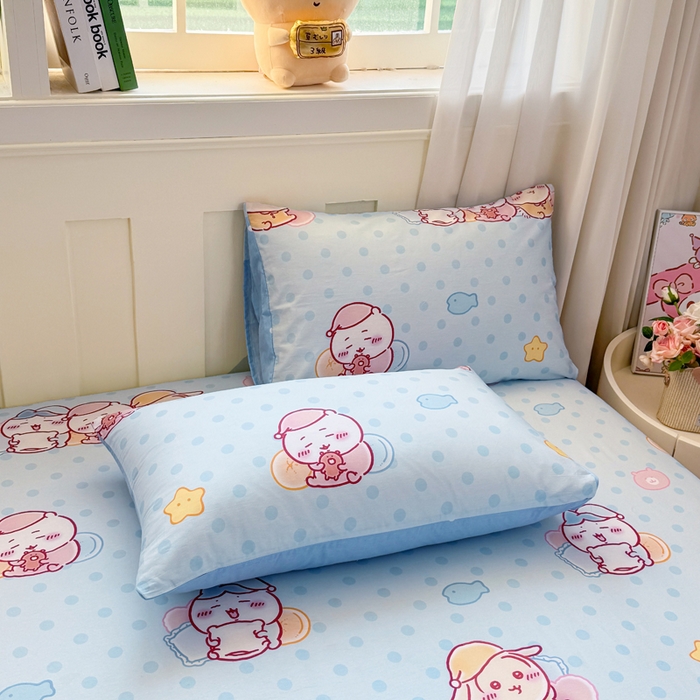 91家纺网 家纺一手货源 找家纺 博雅 2025新款全棉吉伊咔哇单床笠 星梦吉伊卡哇