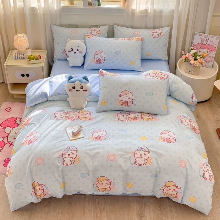 91家纺网 家纺一手货源 找家纺 （总）博雅 2025新款吉伊卡哇正版授权全棉卡通印花四件套