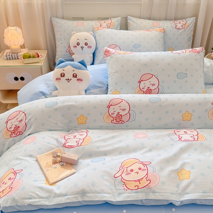 91家纺网 家纺一手货源 找家纺 博雅 2025新款全棉A类双层纱四件套 黄油小熊