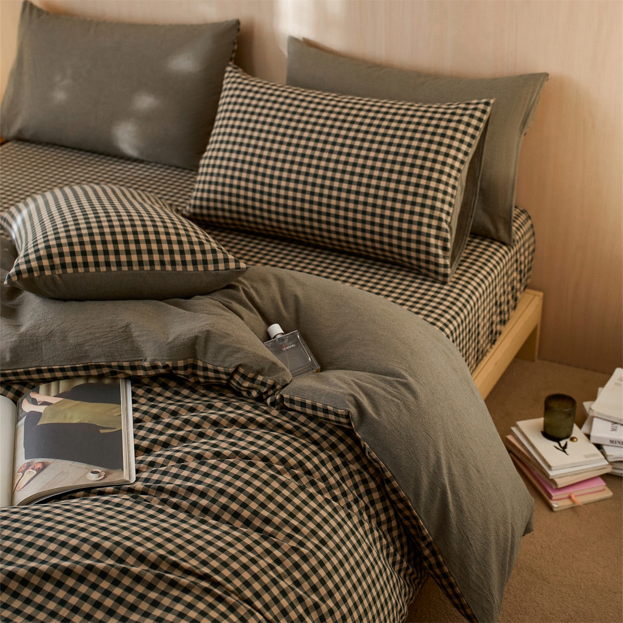 （总）启程家纺 2026新款纯棉水洗棉复古小格多规格系列四件套