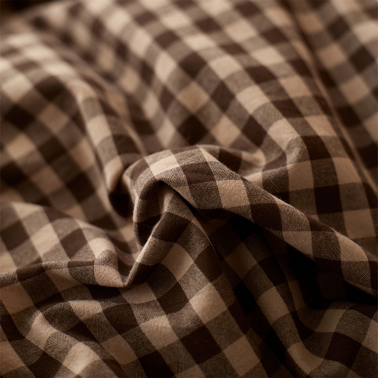 91家纺网 家纺一手货源 找家纺 启程家纺 2026新款纯棉水洗棉复古小格多规格系列四件套 复古小格-咖