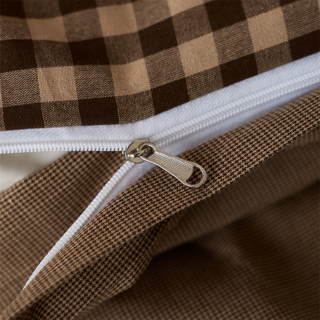 91家纺网 家纺一手货源 找家纺 启程家纺 2026新款纯棉水洗棉复古小格多规格系列四件套 复古小格-咖