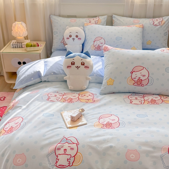 91家纺网 家纺一手货源 找家纺 博雅 2025新款吉伊卡哇正版授权全棉卡通印花四件套 星梦吉伊卡哇