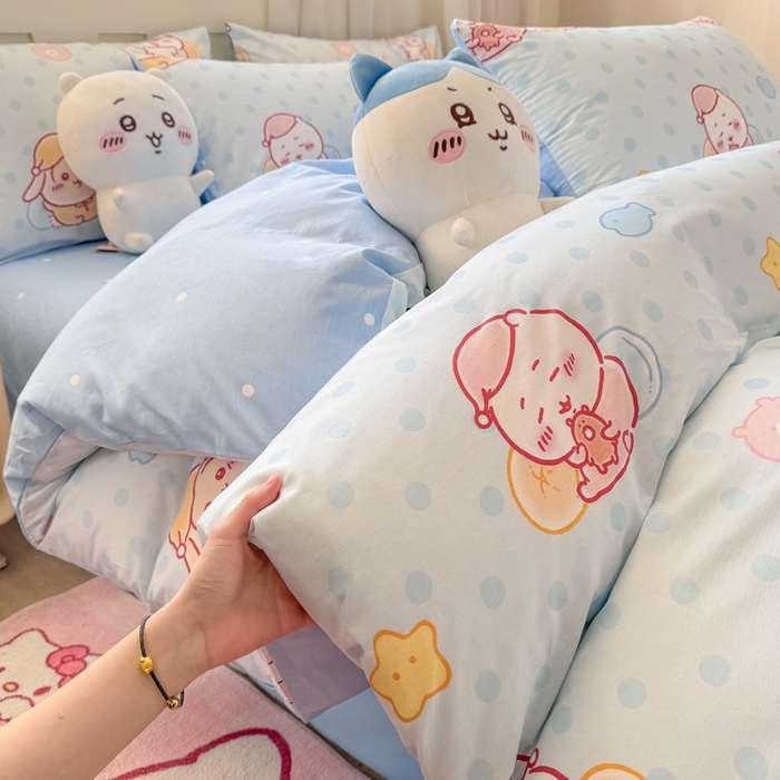 91家纺网 家纺一手货源 找家纺 博雅 2025新款吉伊卡哇正版授权全棉卡通印花四件套 星梦吉伊卡哇